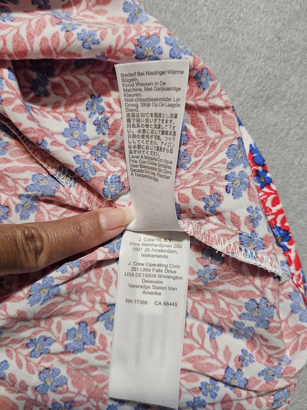 J.Crew Floral Sleeveless Top Small Red Blue Print Swing Tank Boho Cottagecore - Picture 8 of 9